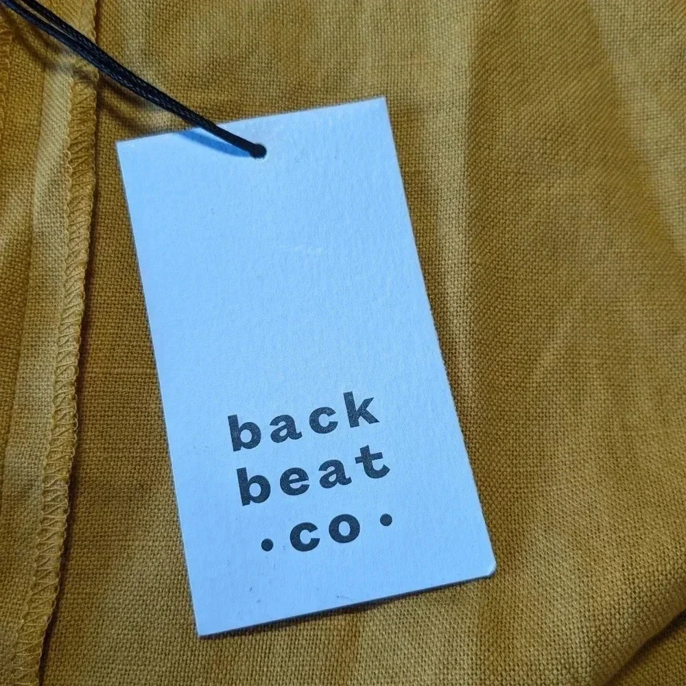 NEW Back Beat Co. Yellow Dylan Robe Jacket Pockets XS Small Hemp Linen